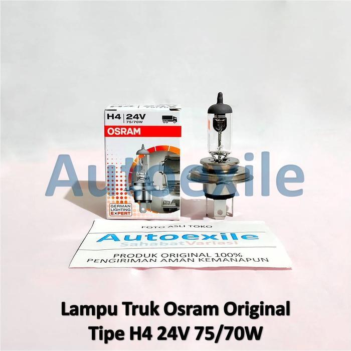 OSRAM ORIGINAL SPARE PART H4 24V 75/70W 64196 GERMAN LAMPU TRUK BOHLAM TRUCK FUSO CANTER HINO DUTRO