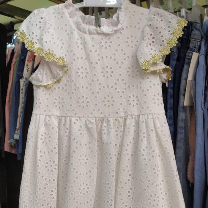 Dress Anak Warna Putih Bersih King Kids Umur 2 - 8 Tahun Premium.