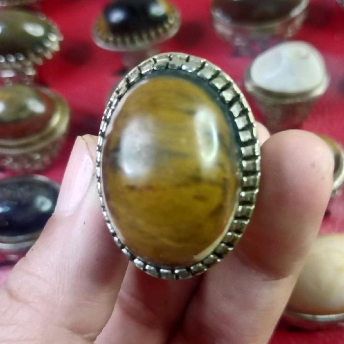 cincin batu akik posil kelor merah