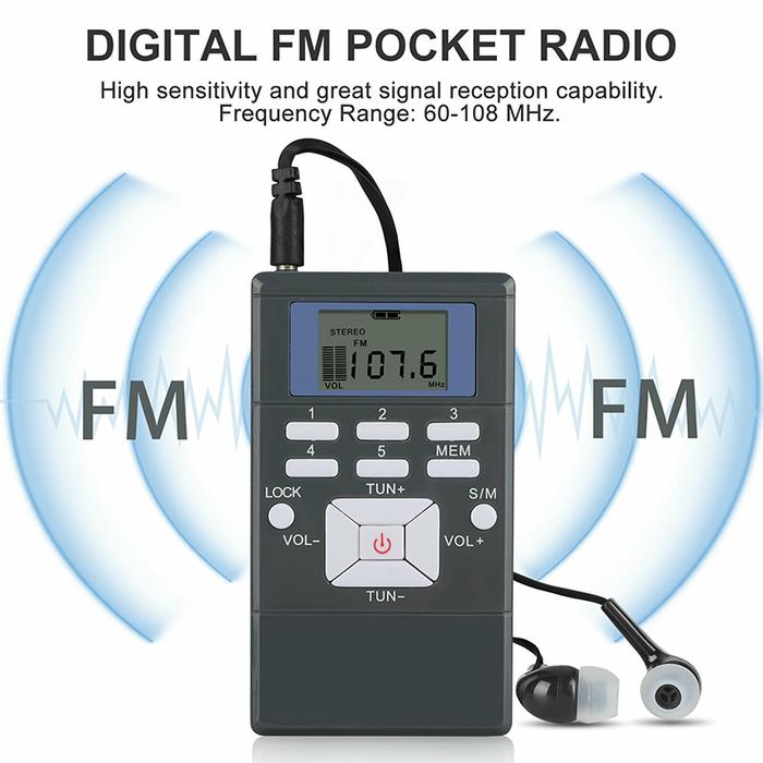 Pocket LCD Digital FM Radio High Sensitivity Stereo Radio Receiver