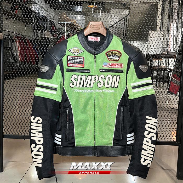 Jaket motor Simpson | The Winning Edge Master Piece Green | Jaket riding pria | Original Simpson