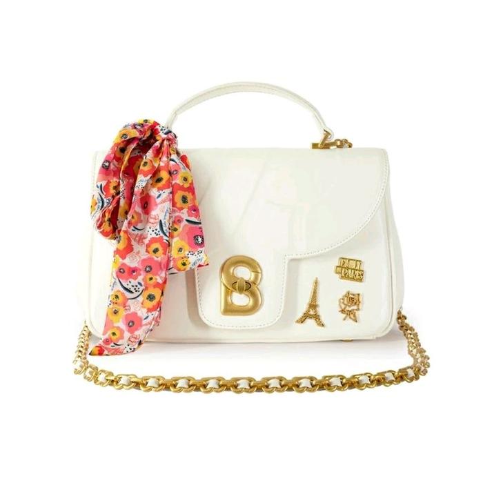 The Emily Alma Flap Bag Medium Le blanc by Buttonscarves
