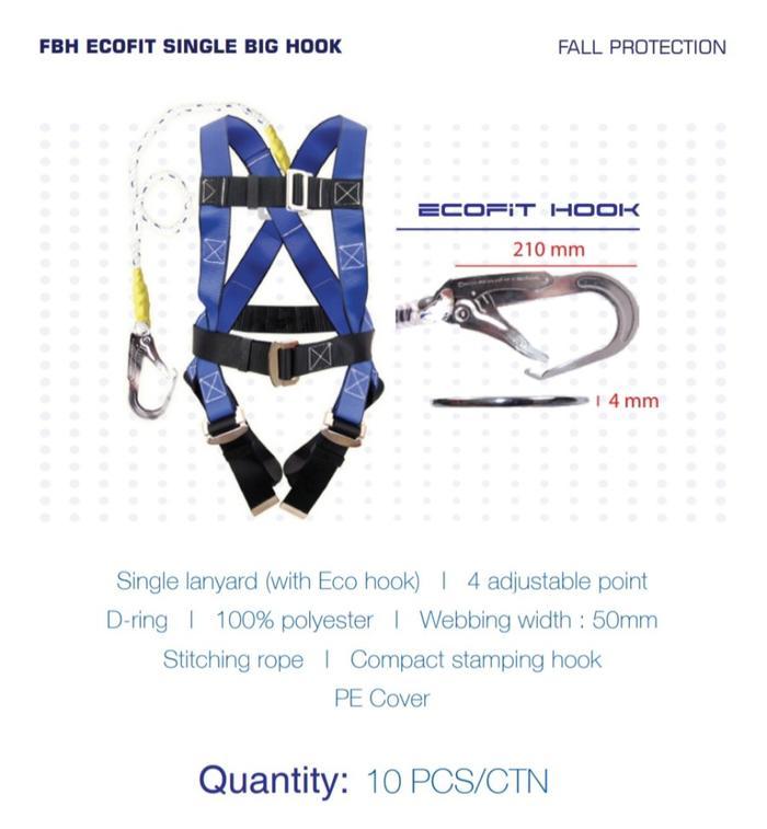 Flash Sale / Full Body Harness Double Single Big Hook Ecofit Plus Tali Dada Gosave