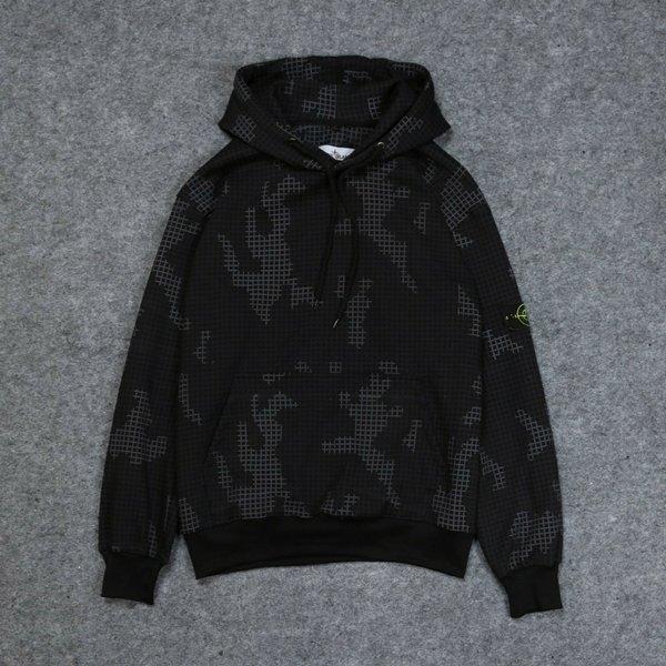 Stone Island Grid Camo Hoodie Premium