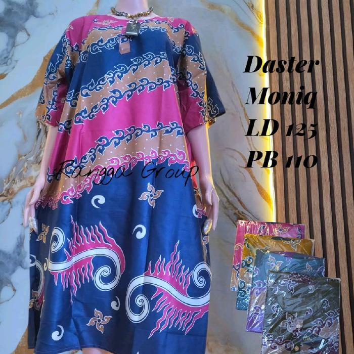 3 pcs Daster Jumbo moniq LD 125 bahan rayon super Busui