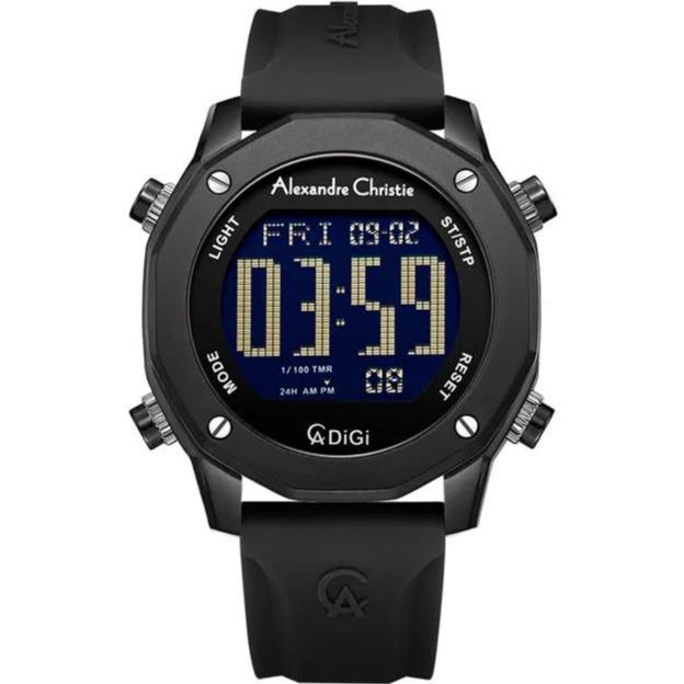 Jam Tangan Alexandre Christie AC 9377 MH Black Rubber