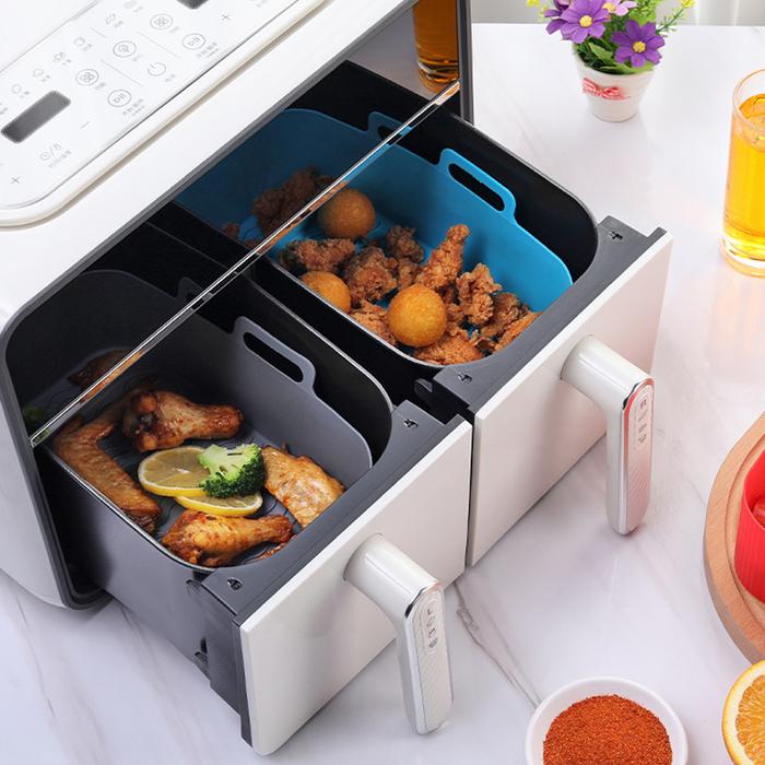 Silicone Air Fryer Basket Non Stick Air Fryer Tray Rectangle for