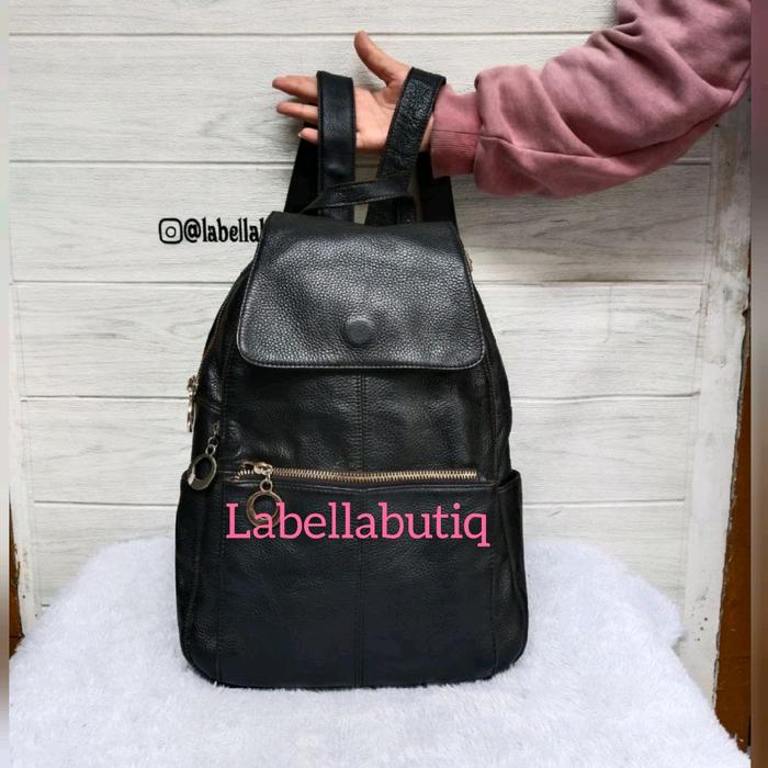 Ransel Kulit Asli Hitam 5 Second