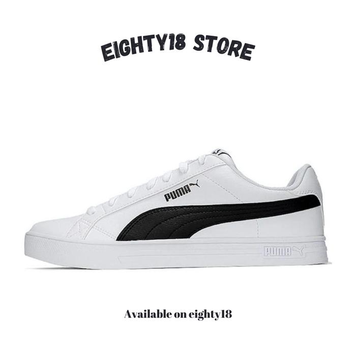 Sneakers Pria Puma Smash Vulc 3.0 LO White Black Resmi