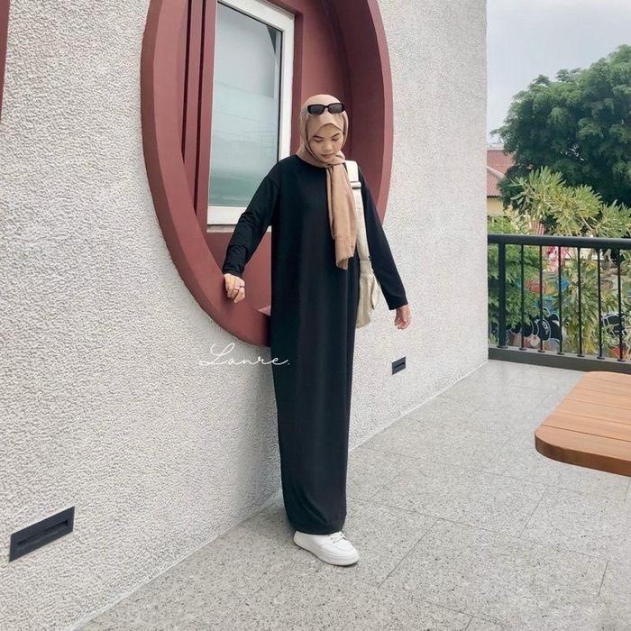 Terdedia Inner Dres Lengan Panjang . Manset Gamis Wanita Muslim Lengan Panjang Dalaman Hitam Span Ga