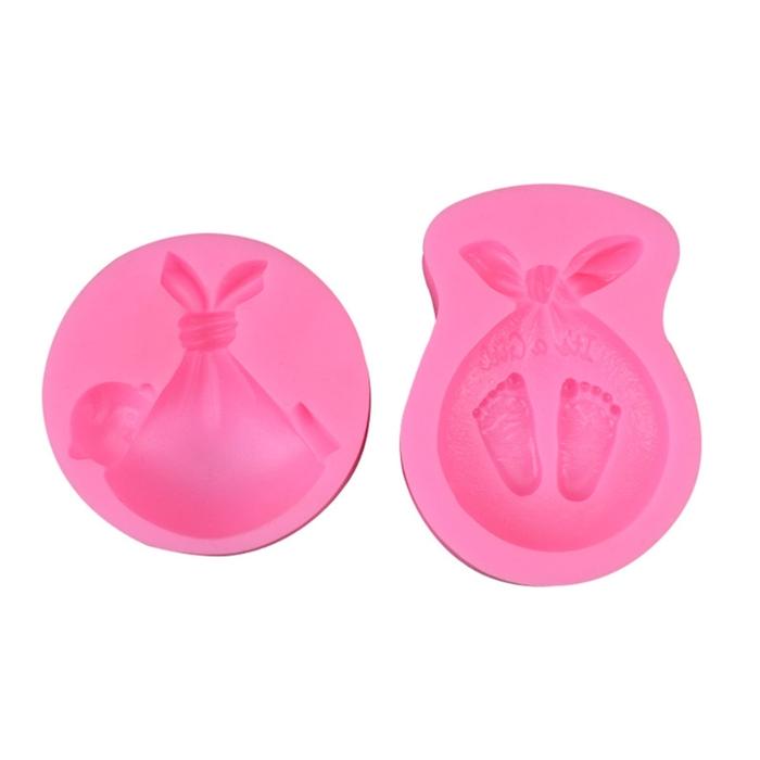 Fondant Cake Molds Baby Gift Bag Silicone Mold Baby-Footprint