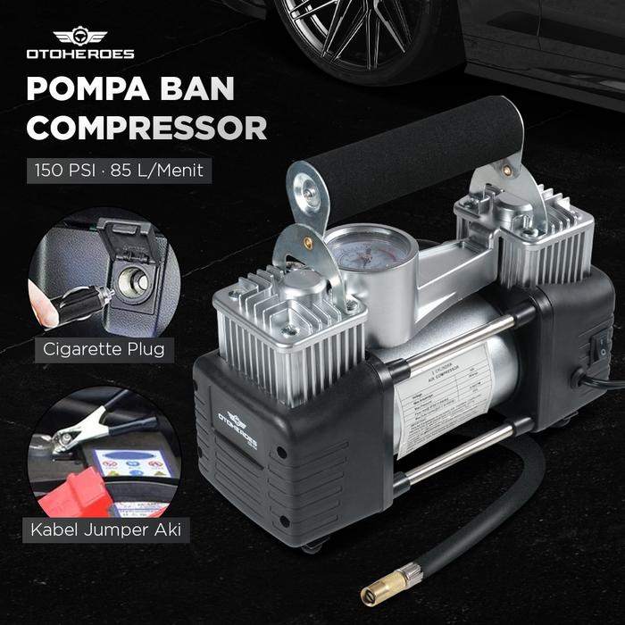 OTOHEROES Pompa Ban Compressor Double Cylinder 12V 150 PSI - 628-4X4 Car Tire