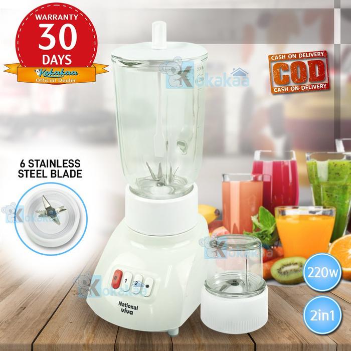 Blender national kaca/plastik 2ind1 omega/ viva BL T11A 6 mata pisau new