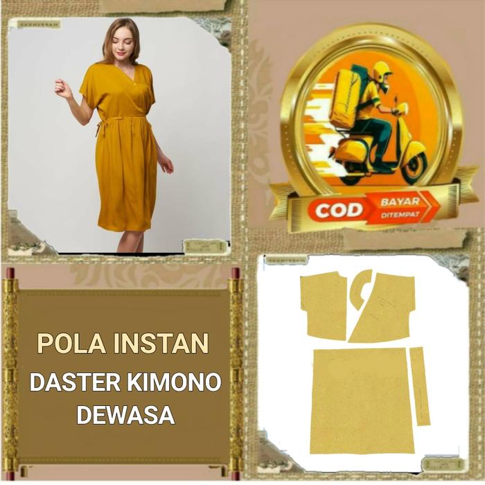 Pola Instan Daster Kimono Dewasa/Daster kimono wanita/Pola Instan murah/