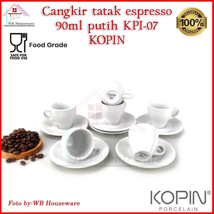 cangkir kopi gelas coffee set cafe espresso 90ml porcelain KOPIN KPI-07 Putih
