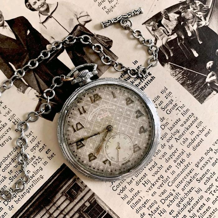 Kelas Museum ! Jam saku Fiag by Lanco tahun 1930 an pocket watch kantong arloji belanda demang antik