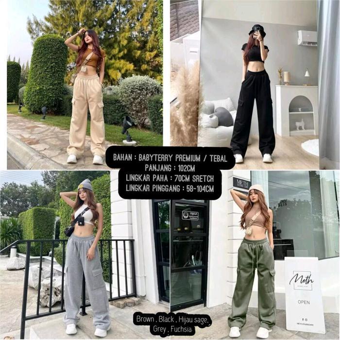 Angel pants cargo / celana cargo panjang wanita / celana Korea style
