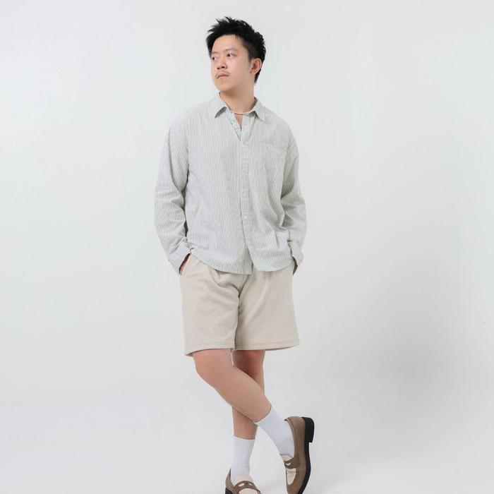 Kemeja Salur / Strip Green Long Sleeve Shirt - By Mente Homme
