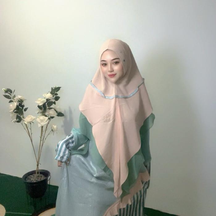 Khazanah by Eva Khazanah Syar'i Fashion Wanita Muslim Set Hijab & Gamis dengan Warna Pastel Elegan d