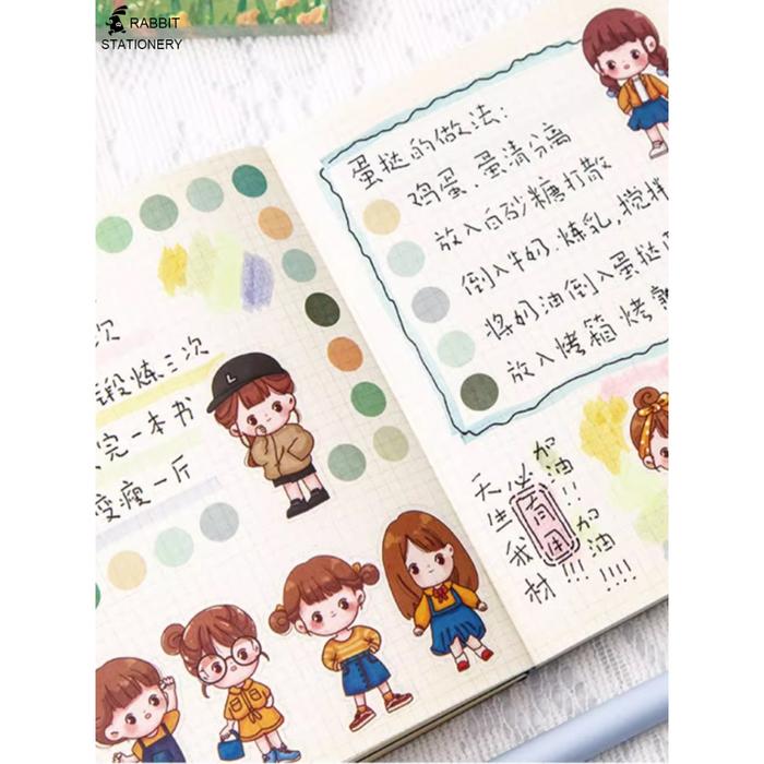 40 Lembar Stiker /1 Box Sticker Momo Stiker Lucu  Dekorasi Handbook Scrapbook DIY-Rabbit Stationery