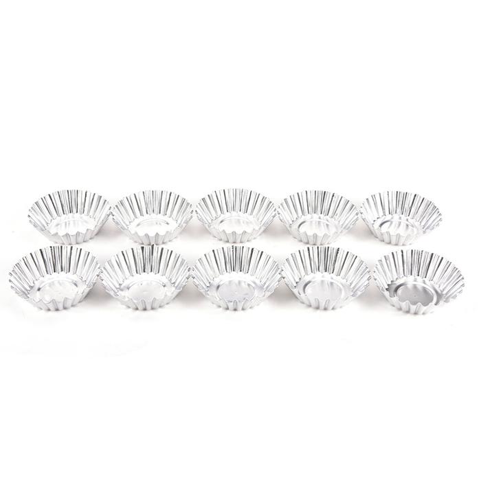 Brand New 20Pcs Silver Aluminum Cupcake Egg Tart Mold Cookie Pudding