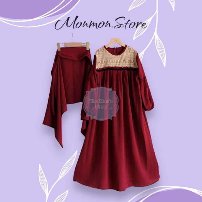 DAWIYAH DRESS KIDS FREE HIJAB BAHAN CRINKLE AIRFLOW GAMIS ANAK 6-14 TAHUN Lebaran 2024 Muslim Nyaman