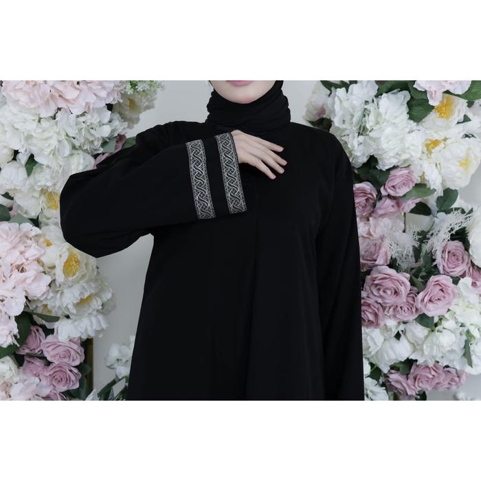Gamis Terbaru Abaya Hitam Jetblack Athifah Busui Turkey Polos Simple Dress Muslim Wanita Ymdefashion