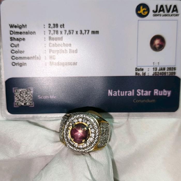 Batu Cincin Star Ruby + Memo