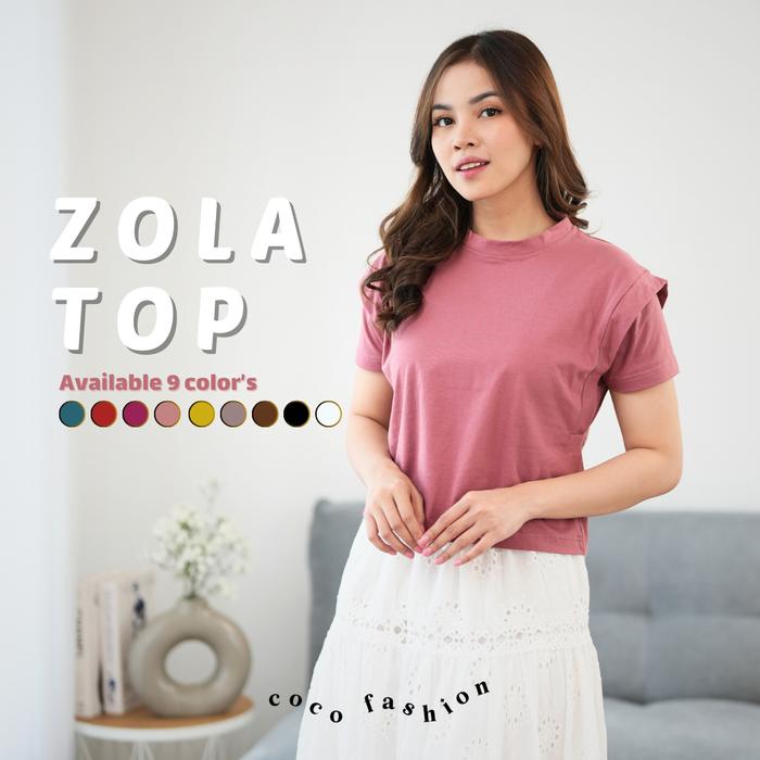 Atasan Wanita Kaos Lengan Pendek Zola Crop Top Modern Korean Sporty Girl Style Cotton Combed Premium