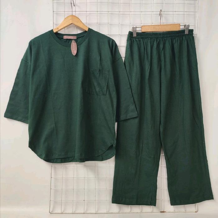 Oneset/setelan panjang bahan cotton combat oversize brand phelicia