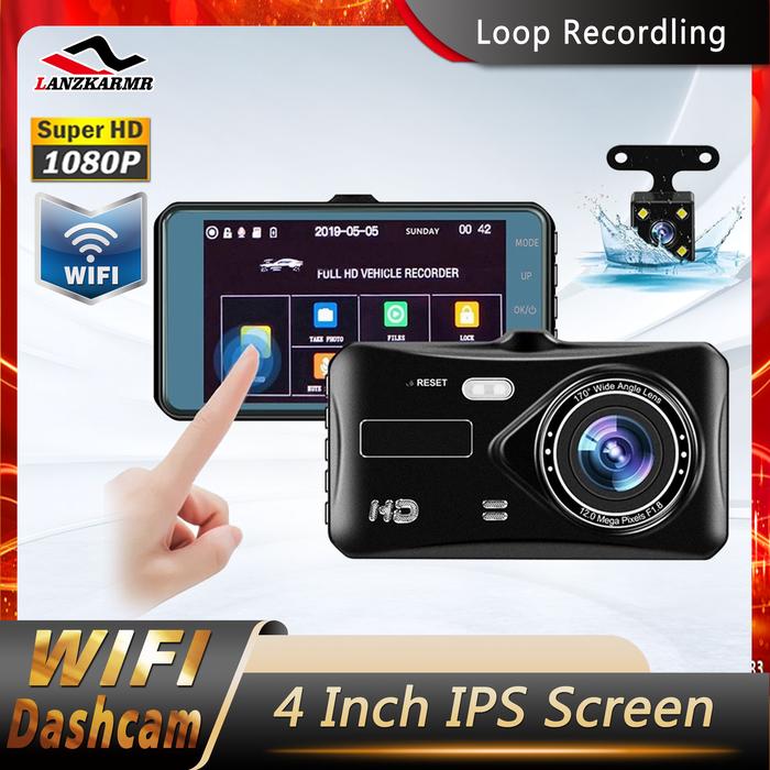 Camcorder Car DVR Dashcam 4 Inch IPS Touch Screen 170° G-Sensor Dual