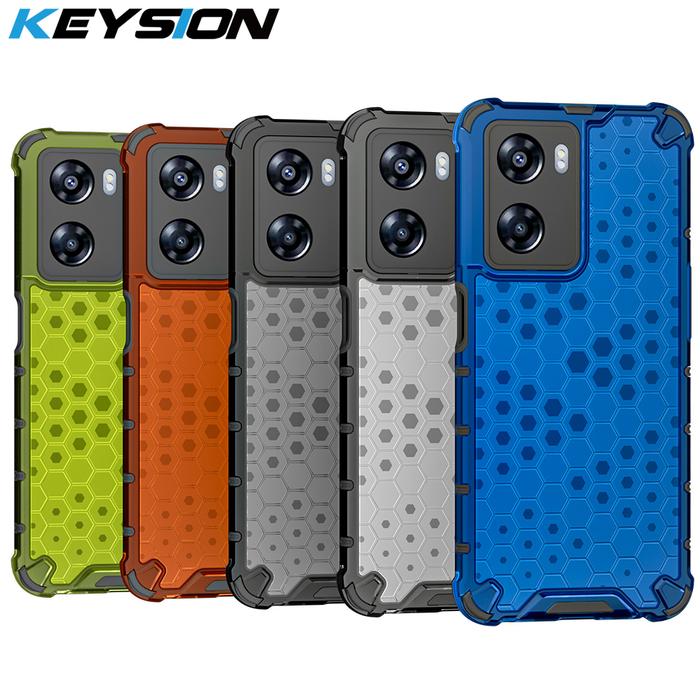 KEYSION Shockproof Armor Case for OPPO A77 5G Silicone+PC Transparent