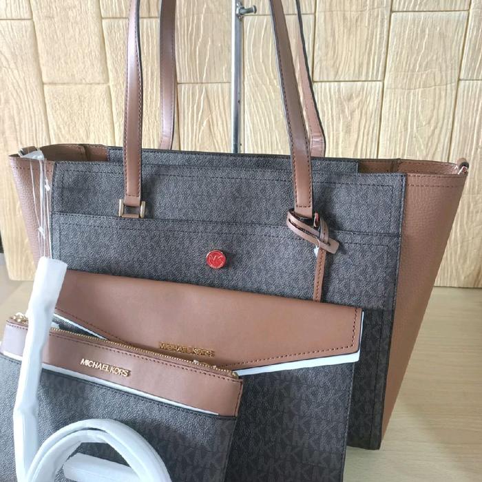 Michael kors selempang maisie brown 3in1 large  kulit