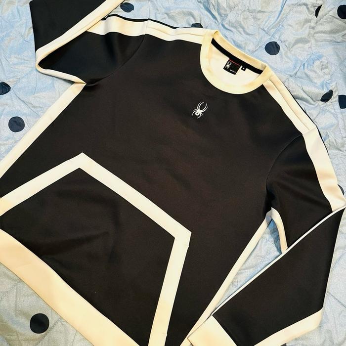 Spyder Sweatshirt Pria Kaos Baju Cowok Hitam