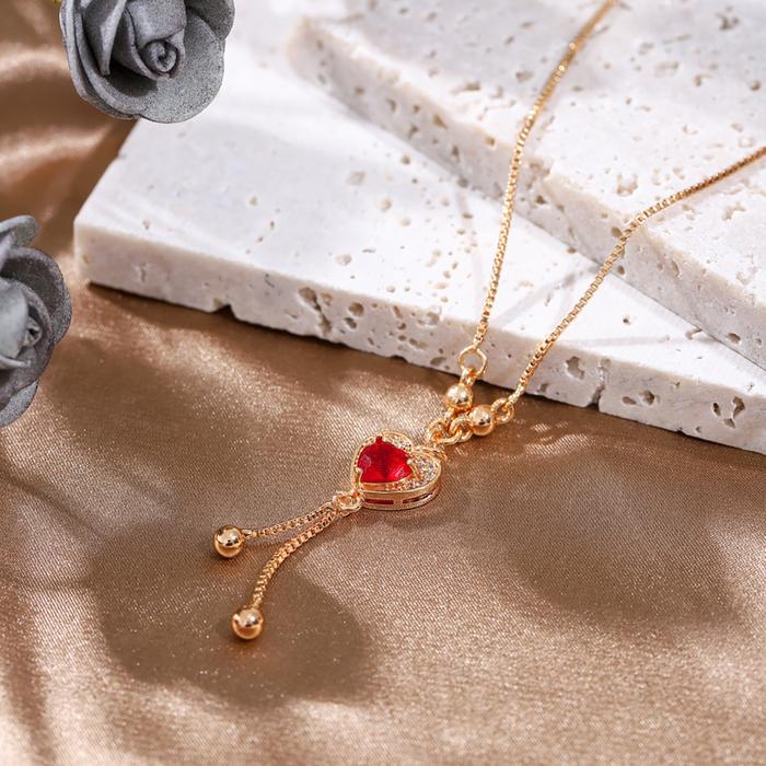 Liontin Rumbai Batu Permata Wanita Korea Kalung Titanium Cinta Perhiasan Liontin Modis Perhiasan Mur