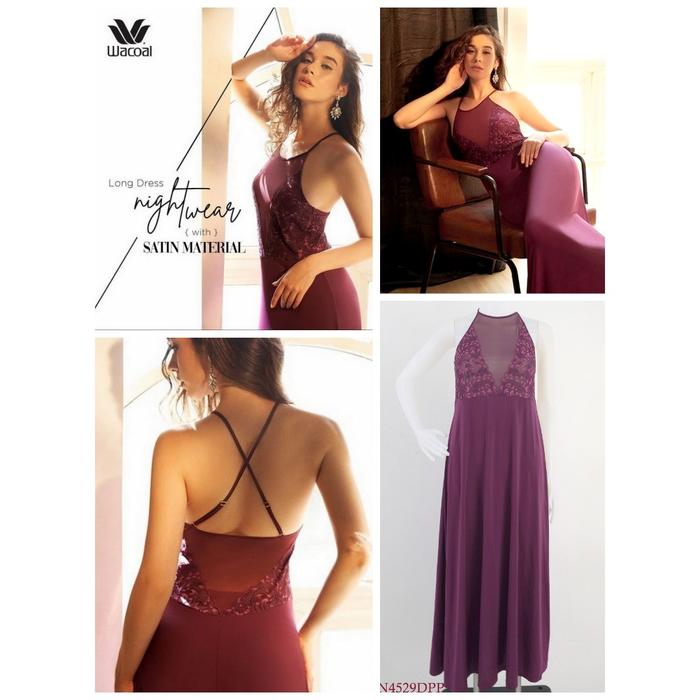 Lingerie Wanita WACOAL Model Long Dress Mix Lace Premium Sexy Pakaian Dalam Underwear IN4529 Diskon
