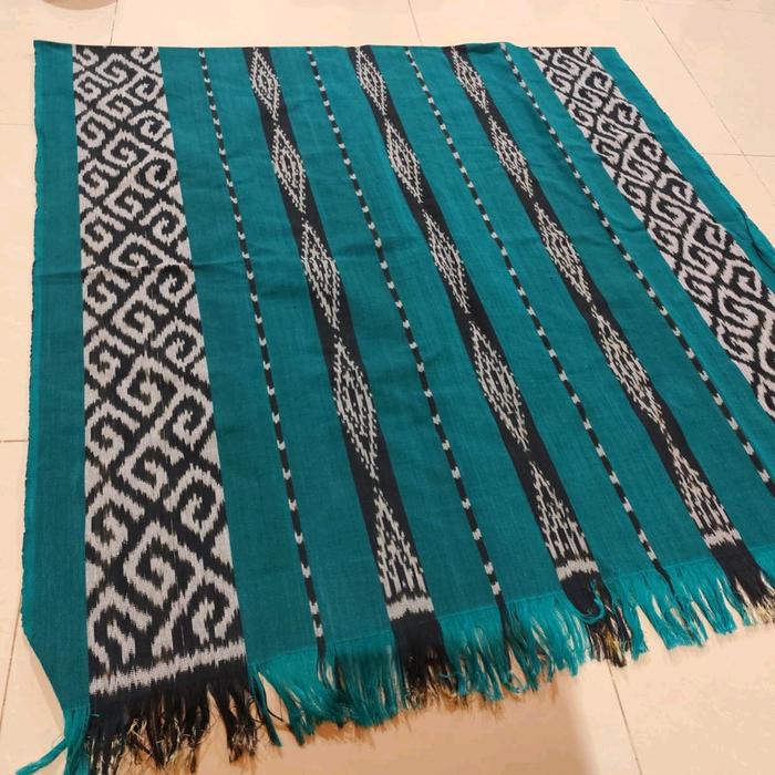 Kain Tenun Blanket Kalimantan Warna Hijau Tosca