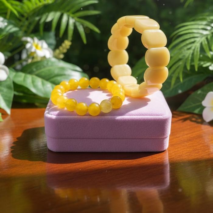 SET GELANG GIOK KUNING ASLI CINA Bracelets Giok Pria TERLARIS