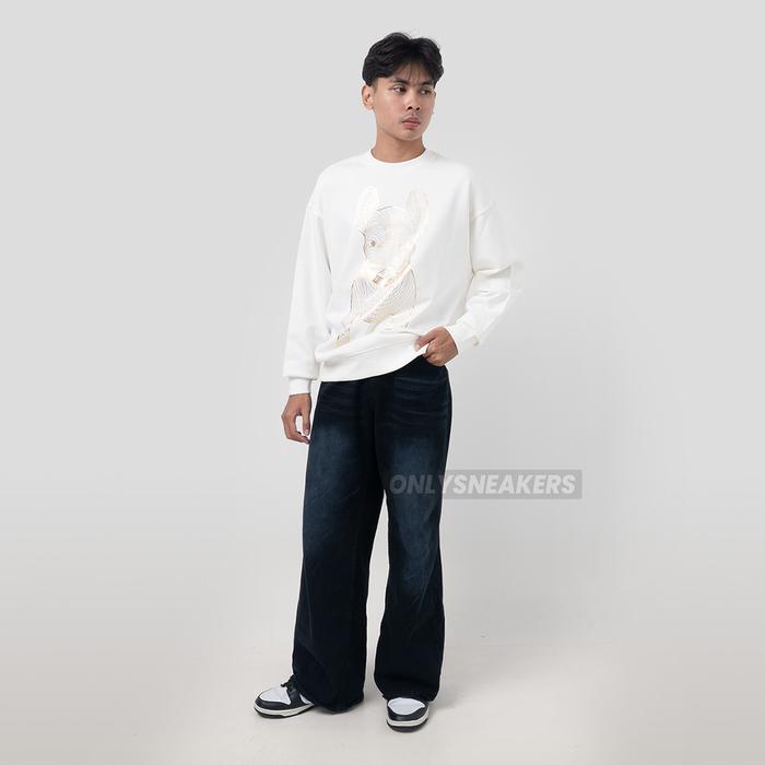 LIFEWORK KOREA PATENT GOLD BIG RADOG SWEATSHIRT WHITE