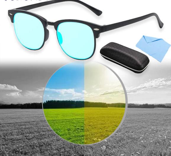 NIS Kacamata Buta Warna Parsial Merah Hijau Anti Bluelight Unisex Optik Superior Resolusi Warna Plas