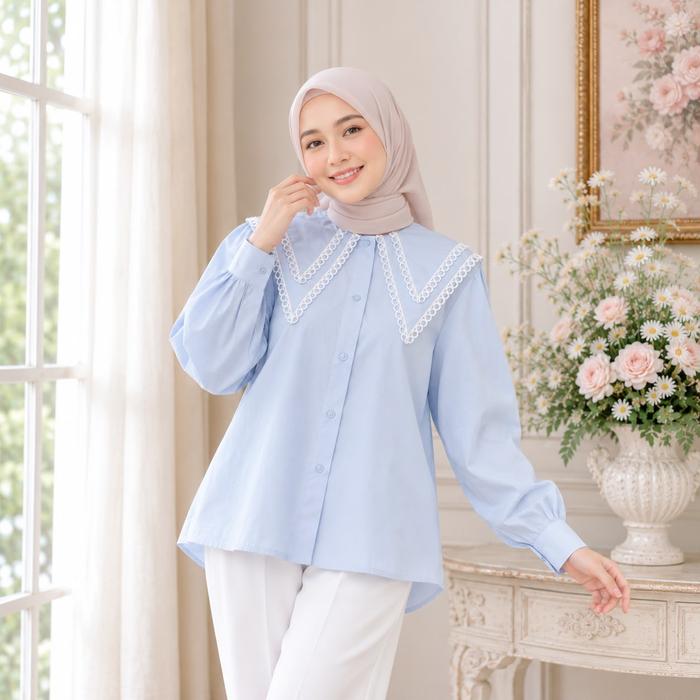Ladyfemmes Kamiya Blouse Fashion Atasan Wanita Muslim