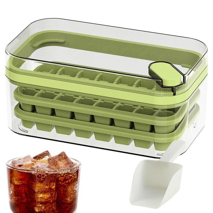 Ice Cube Tray With Lid Coffee Ice Cube 64 Pcs Square Ice Cube Maker