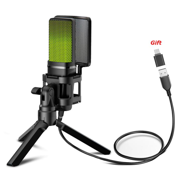 RGB USB Gaming Microphone Professional Condenser Mic For Streaming