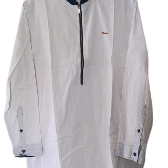 Kemeja Kurta Emba Original  Pria Muslim Putih Katun Dewasa