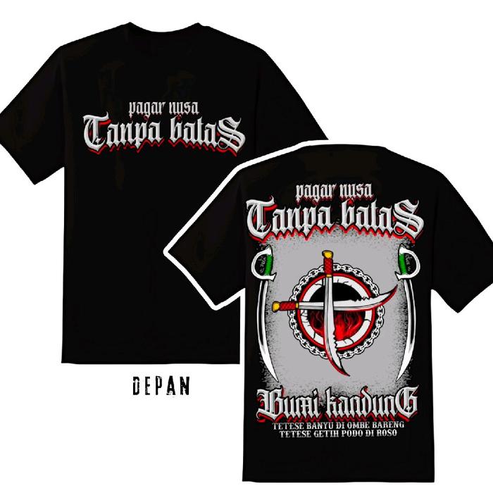 KAOS  TATAS PAGAR NUSA Garis Premium Lembut Nyaman Pendek Pria Wanita Distro Katun Atasan Baju Topi 
