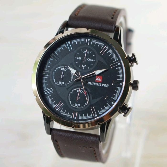 JAM TANGAN PRIA CHRONO QUICKSILVER KULIT ANALOG SPORT