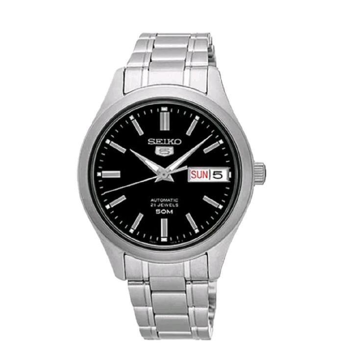 Seiko 5 Sports SNK883K1 Otomatis, Dial Hitam, Tali Stainless Steel