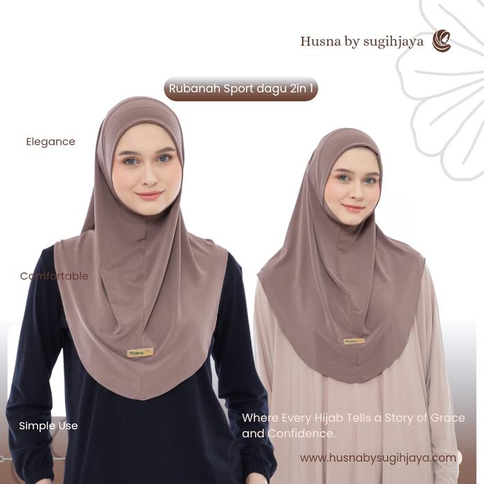 Hijab Rubanah Dagu Sport Daily  Bergo Instan Wanita Muslim Oval