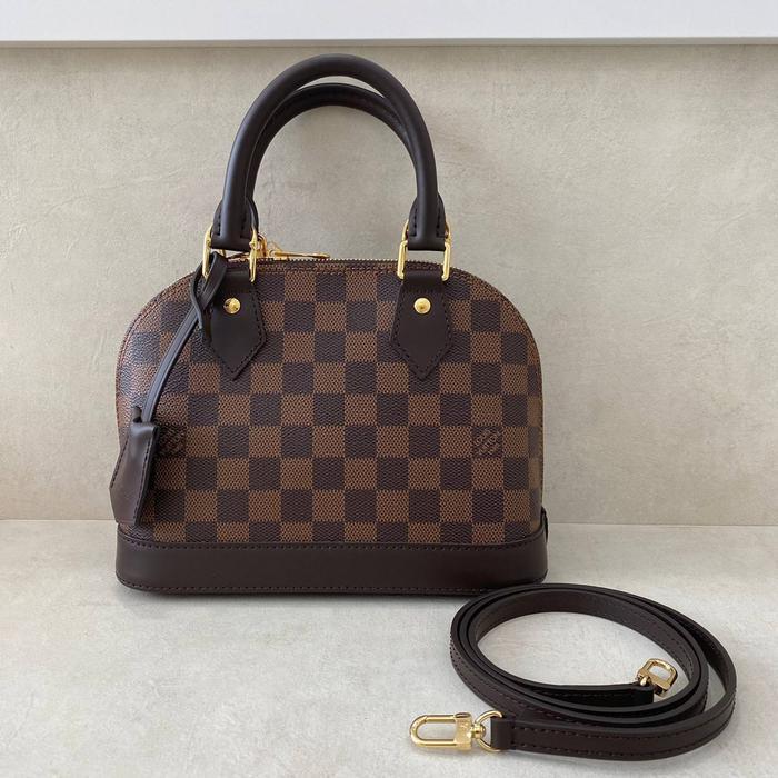 LV LOUIS VUITTON ALMA BB IN DAMIER EBENE / MONOGRAM