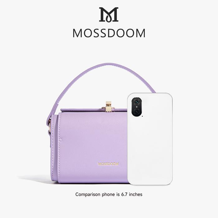 Mossdoom Tas Wanita Bexley Bag Tas Kotak Elegan Tas Selempang Desain Kunci Warna Solid -Gratisongkir